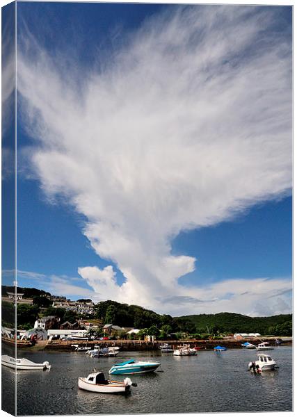 Large cloud over the River Looe Canvas Print by Rosie Spooner