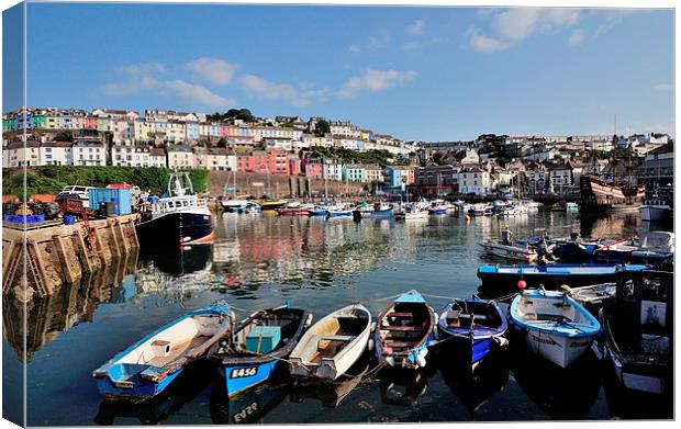  Brixham Harbour early evening Canvas Print by Rosie Spooner