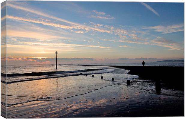  Sunrise at Teignmouth Beach  Canvas Print by Rosie Spooner