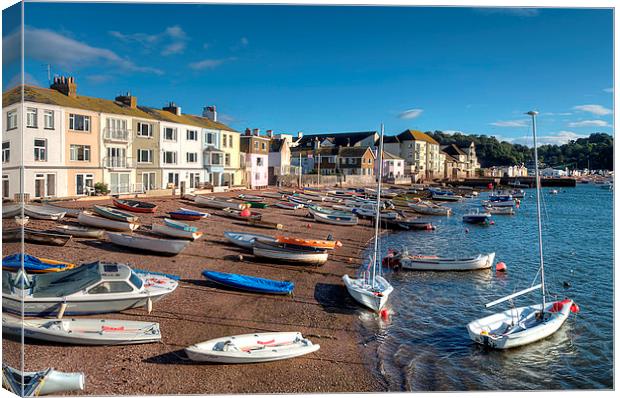  Boats on Teignmouth Back Beach  Canvas Print by Rosie Spooner