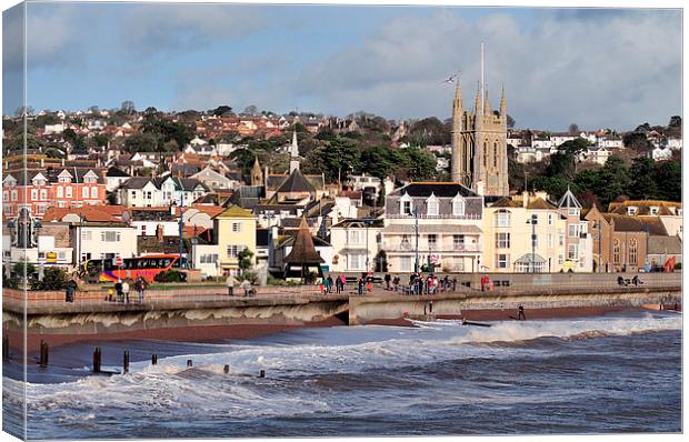  Teignmouth Sea Front Canvas Print by Rosie Spooner