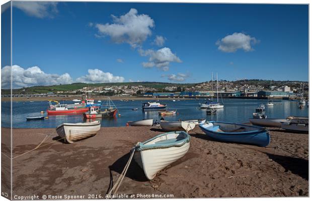 Teignmouth Back Beach on the River Teign Canvas Print by Rosie Spooner