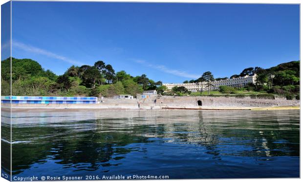 Meadfoot Beach Torquay taken from the sea Canvas Print by Rosie Spooner