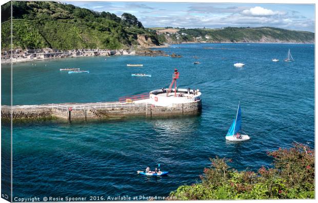Boats at Looe Cornwall on a summer's day Canvas Print by Rosie Spooner