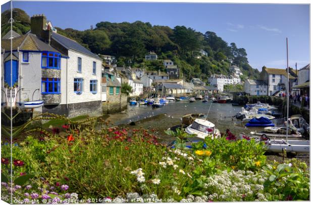 The River Pol at Polperro at low tide Canvas Print by Rosie Spooner