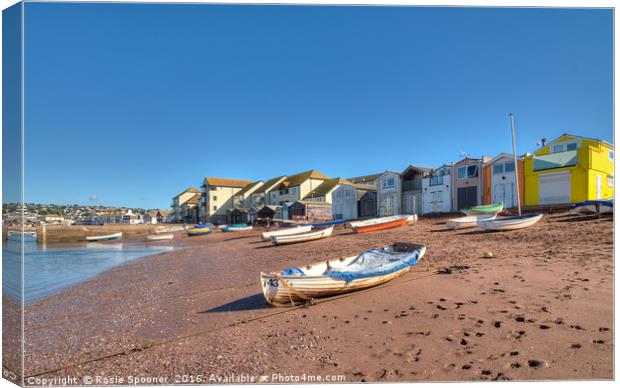 Teignmouth Back Beach on The River Teign Canvas Print by Rosie Spooner