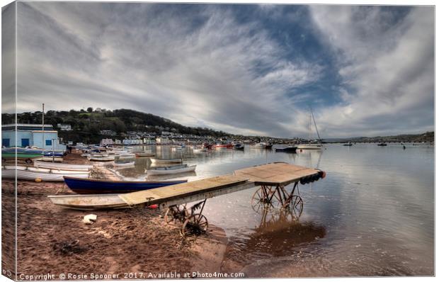 The old boat launch on Teignmouth Back Beach Canvas Print by Rosie Spooner