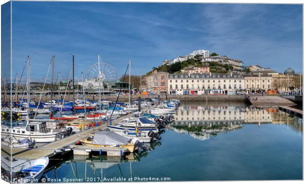 Torquay Harbour Reflections Canvas Print by Rosie Spooner