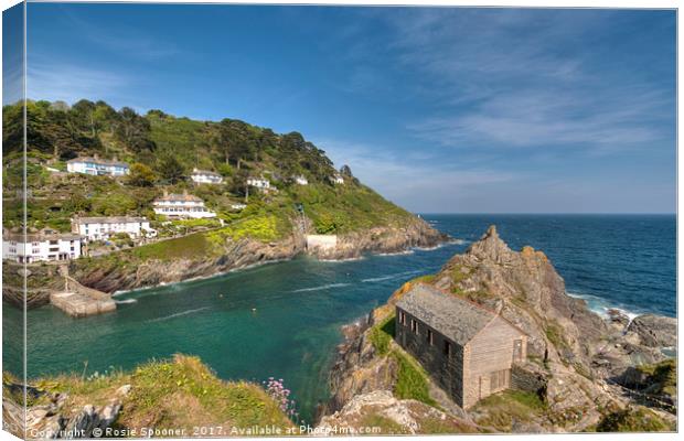 The Old Boat House Polperro on the Coast Path Canvas Print by Rosie Spooner