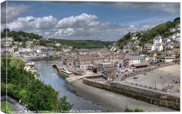 Low Tide on the River Looe in Cornwall Canvas Print by Rosie Spooner