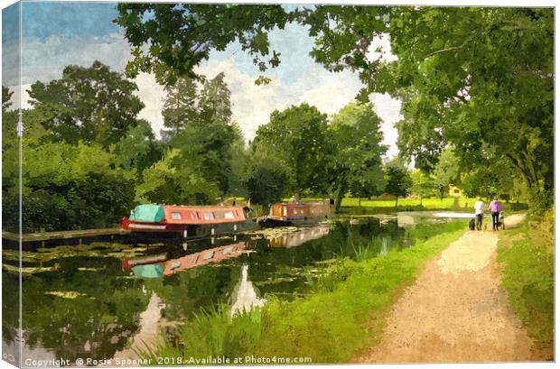 Grand Western Canal view near Tiverton in Devon Canvas Print by Rosie Spooner