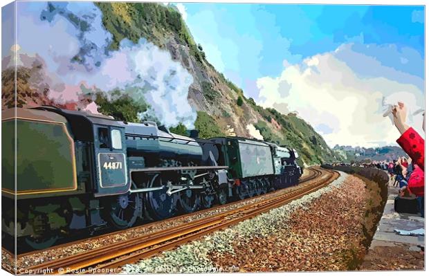 Waving to the Flying Scotsman Steam Train  Canvas Print by Rosie Spooner