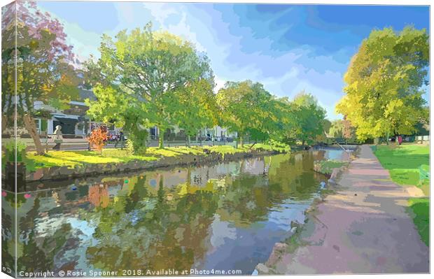 Colourful reflections at Dawlish Brook in Devon Canvas Print by Rosie Spooner