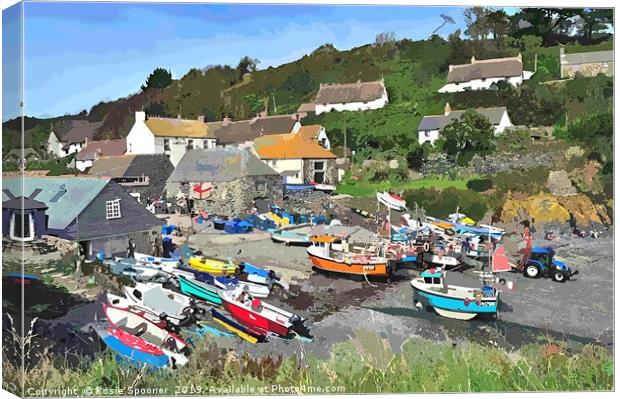 Cadgwith Cove on the Lizard Peninsula in Cornwall Canvas Print by Rosie Spooner
