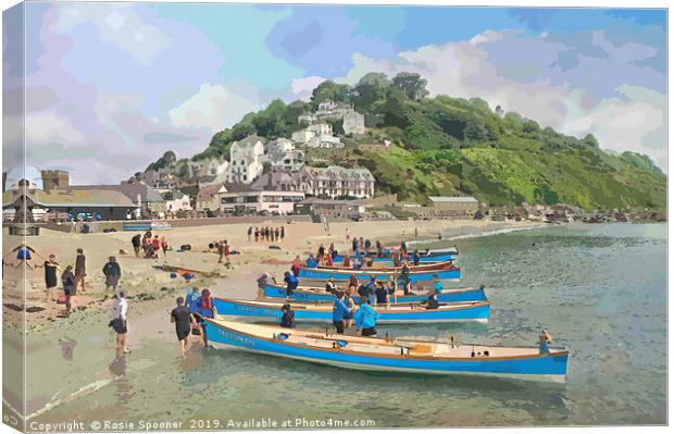 Round the island race at Looe in Cornwall Canvas Print by Rosie Spooner