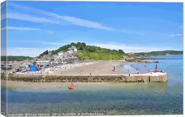 Summer's Day at Looe in South East Cornwall Canvas Print by Rosie Spooner