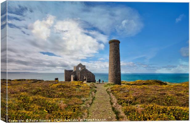 Ruins at Wheal Coates Mine in North Cornwall  Canvas Print by Rosie Spooner
