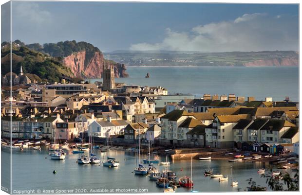 Teignmouth View early morning Canvas Print by Rosie Spooner