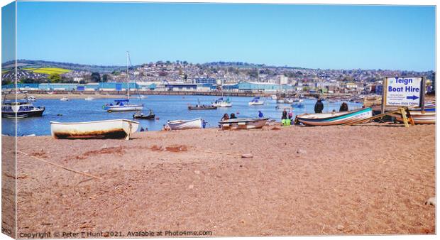 Teignmouth Back Beach Canvas Print by Peter F Hunt
