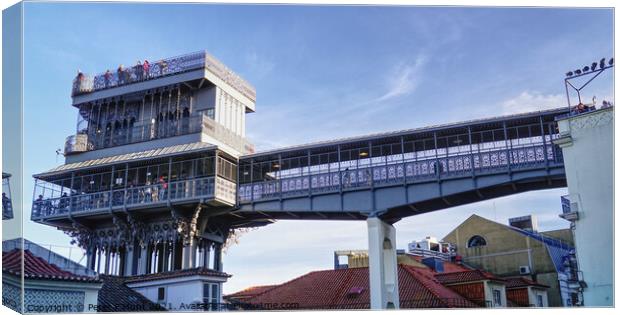 Elevador de Santa Justa Lisbon Canvas Print by Peter F Hunt