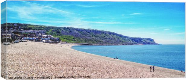 Portland End Of Chesil Beach Canvas Print by Peter F Hunt