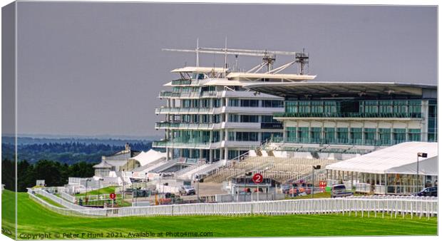 Epsom Racecourse Grandstand  Canvas Print by Peter F Hunt