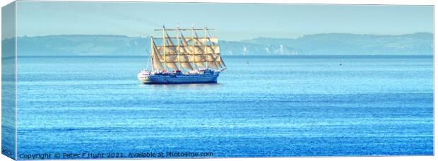 Golden Horizon Under Sail  Canvas Print by Peter F Hunt