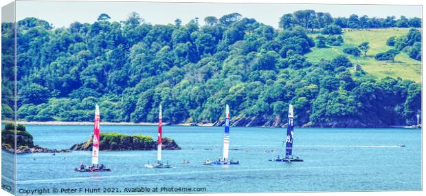 Plymouth Sound Waiting For The Race Canvas Print by Peter F Hunt