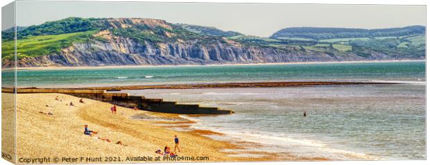 Lyme Regis Beach And Coast  Canvas Print by Peter F Hunt