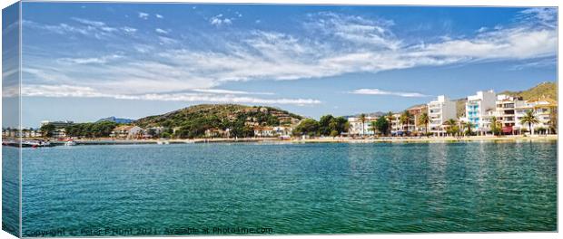 Puerto Pollensa Mallorca Panorama  Canvas Print by Peter F Hunt