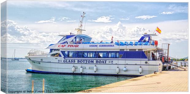 Pollensa The Glass Bottom Boat Canvas Print by Peter F Hunt