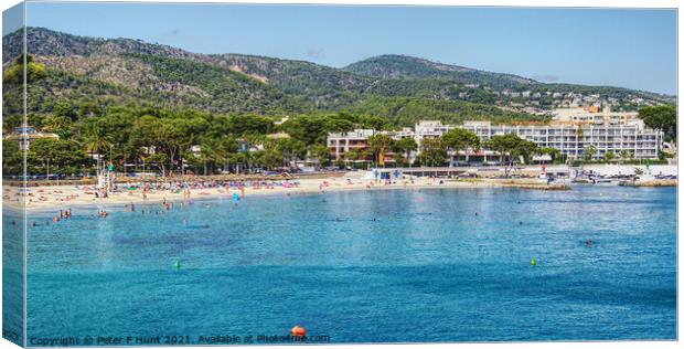 Palma Nova Beach Mallorca Canvas Print by Peter F Hunt