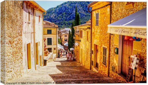 Pollensa Looking Down Calvari Steps Canvas Print by Peter F Hunt