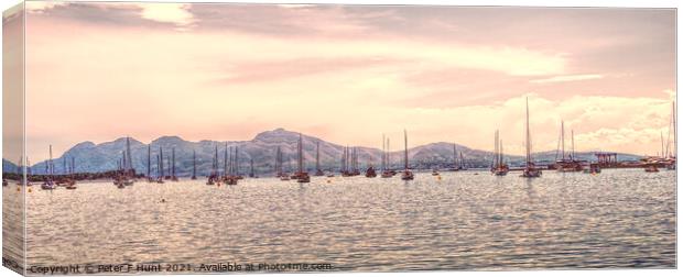 Early Morning Light Over Pollensa Bay Canvas Print by Peter F Hunt