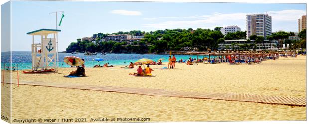 Magaluf Beach Late September Canvas Print by Peter F Hunt