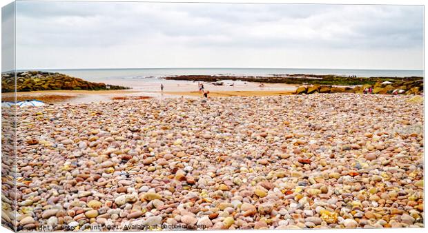 Sidmouth Pebbles And Sand Canvas Print by Peter F Hunt