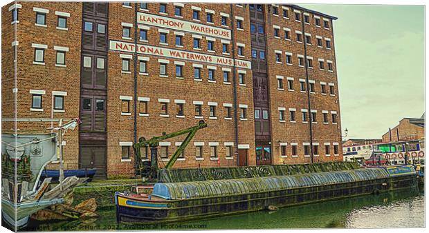 National Waterways Museum Gloucester Dock  Canvas Print by Peter F Hunt