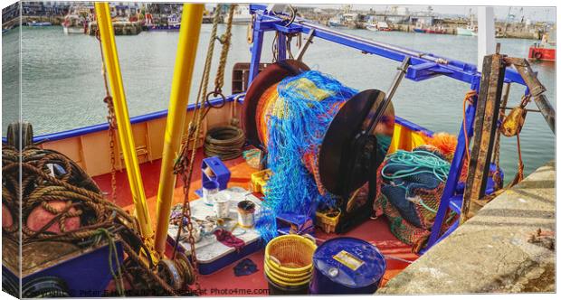 Colorful Fishing Boat  Canvas Print by Peter F Hunt