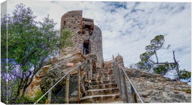 The Watch Tower Mallorca  Canvas Print by Peter F Hunt