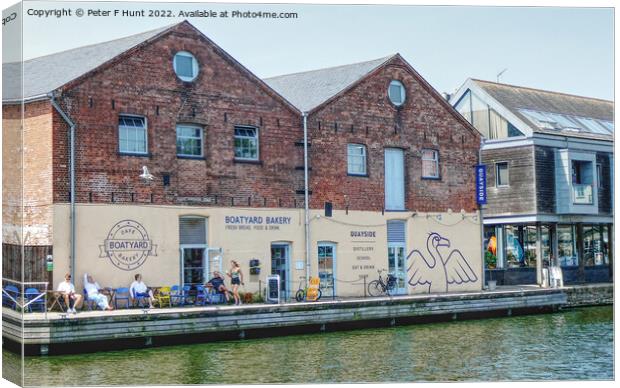Old Warehouse Exeter Canal Basin  Canvas Print by Peter F Hunt