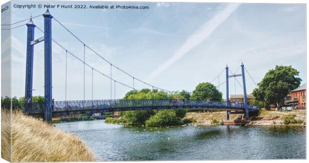 Footbridge Over The River Exe Canvas Print by Peter F Hunt