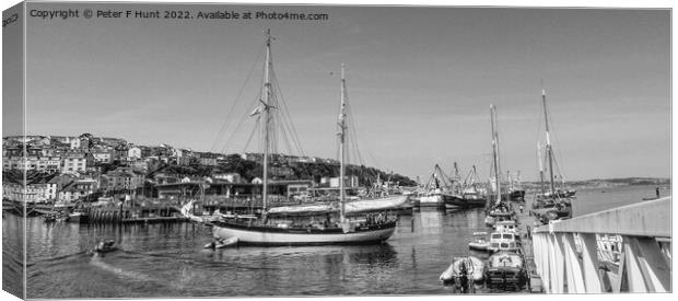 The Ketch Maybe In Brixham Harbour Canvas Print by Peter F Hunt