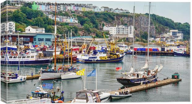 Brixham A Busy Little Port Canvas Print by Peter F Hunt