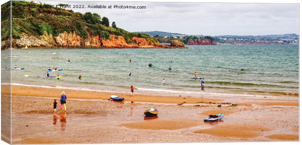 Broadsands Beach Overlooking Torbay Canvas Print by Peter F Hunt