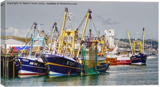 Fishing Trawlers In Port Canvas Print by Peter F Hunt