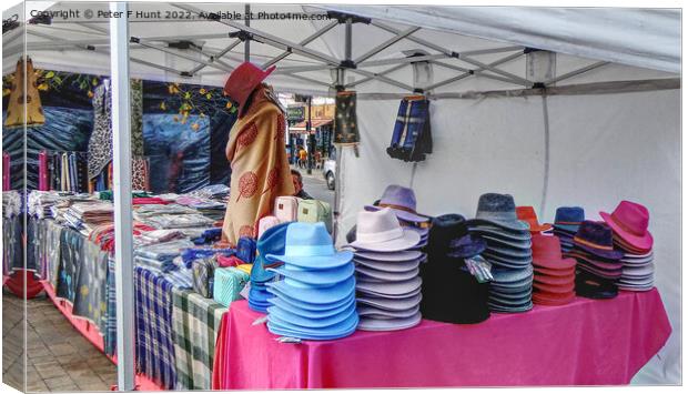Epsom Surrey Market Stall Canvas Print by Peter F Hunt