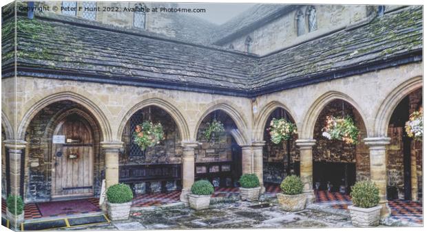 The Cloisters St Johns Almshouse Sherborne Dorset Canvas Print by Peter F Hunt