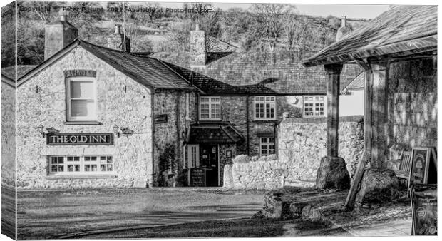 The Old Inn Widecombe-in-the-Moor Canvas Print by Peter F Hunt