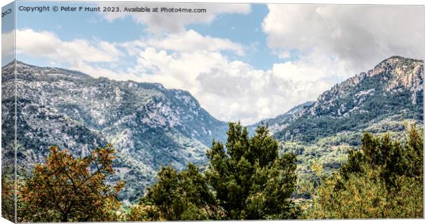 The Dramatic Mountains Of Mallorca Canvas Print by Peter F Hunt