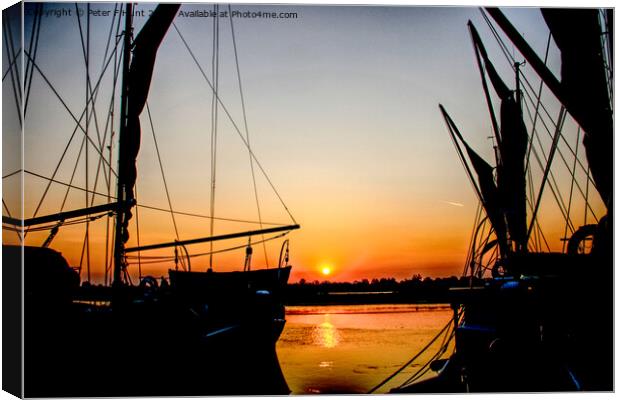 Sunrise Over The Hythe Canvas Print by Peter F Hunt